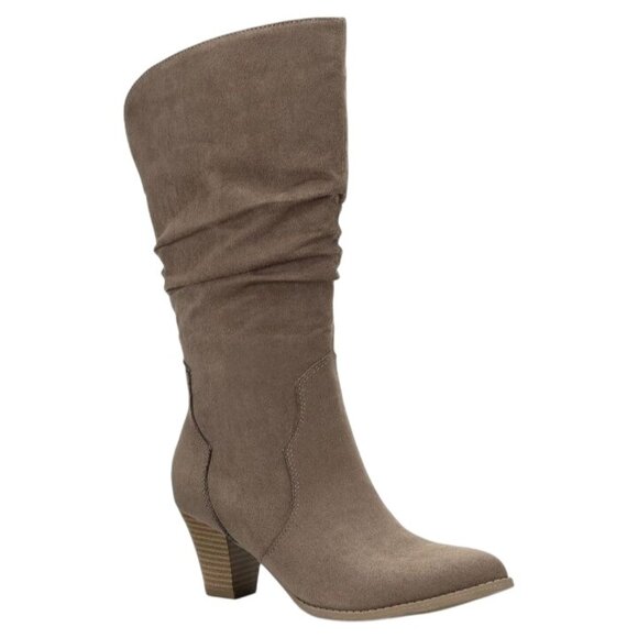NEW Style & Co.‎ Womens Arlenee Slouchy Mid-Calf Western Boots Taupe, Size 8 - Picture 1 of 14